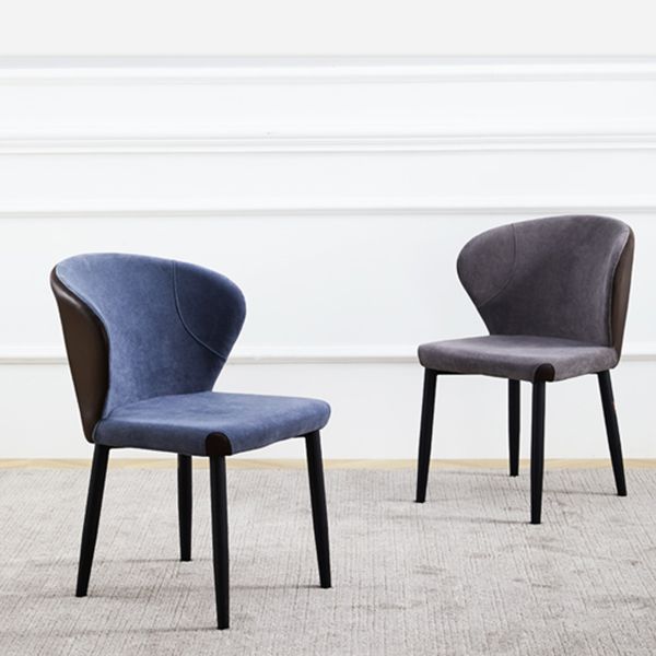 Silla lateral de comedor contemporánea con acabado mate, respaldo de cuero, silla de comedor