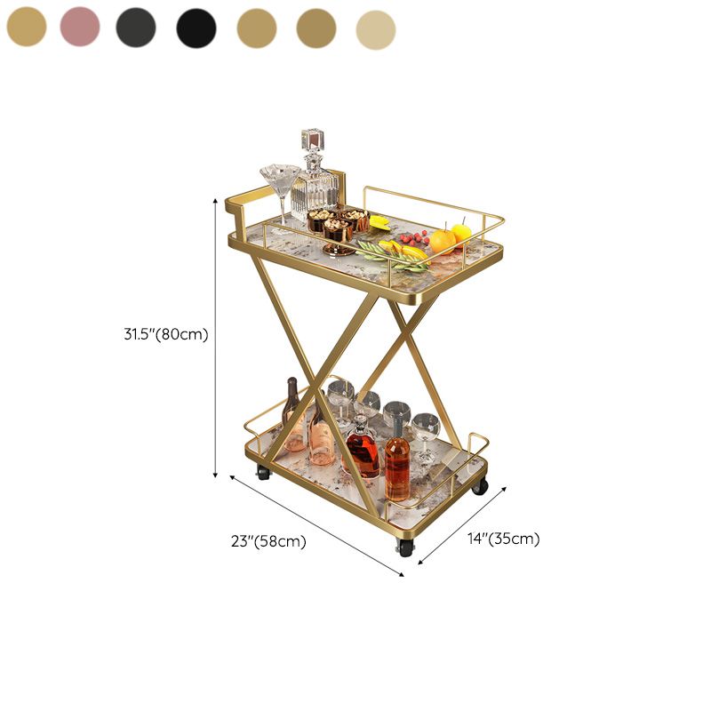 Modern Open Storage Kitchen Trolley Rectangle Dining Room Prep Table