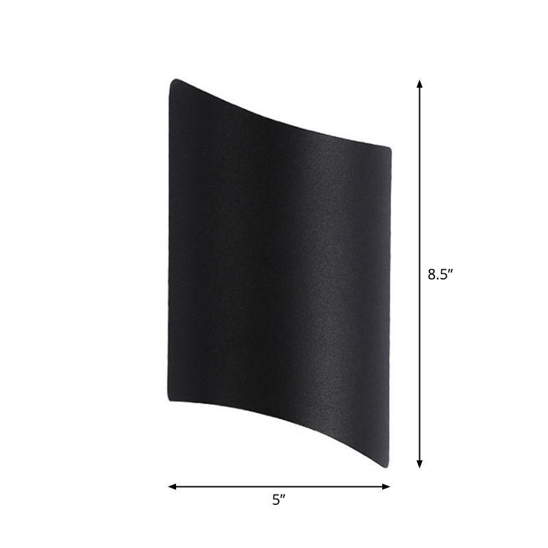 Aluminum Curve Wall Washer Sconce Minimalist 2-Light Black LED Wall Mounted Lighting for Doorway