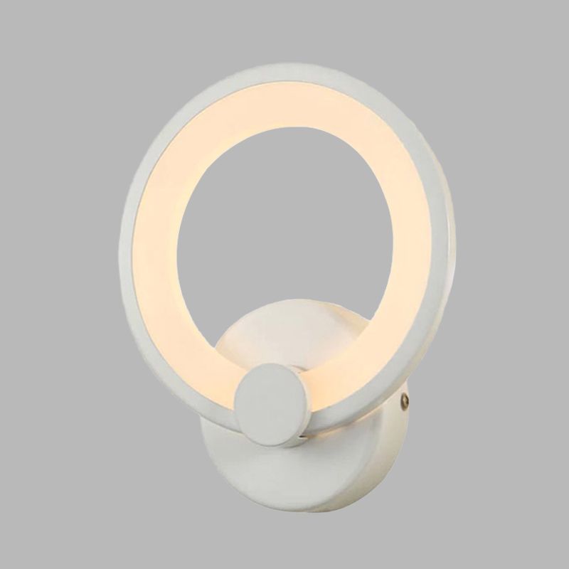 White Hoop Wall Sconce Lighting Simple LED Acrylic Wall Mounted Lamp Fixture for Corner