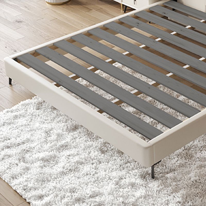 Wood and Upholstered Panel Bed Modernism 39.4" Tall Bed Frame