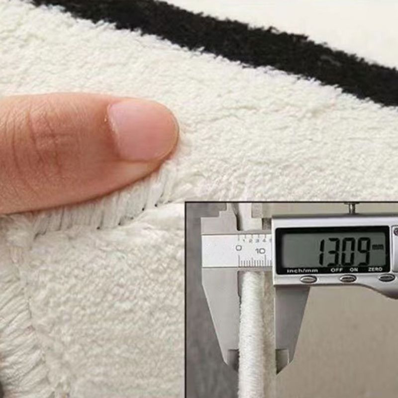 Abstract Pattern Modern Rug Polyester Dark Gray Rug Washable Rug for Living Room