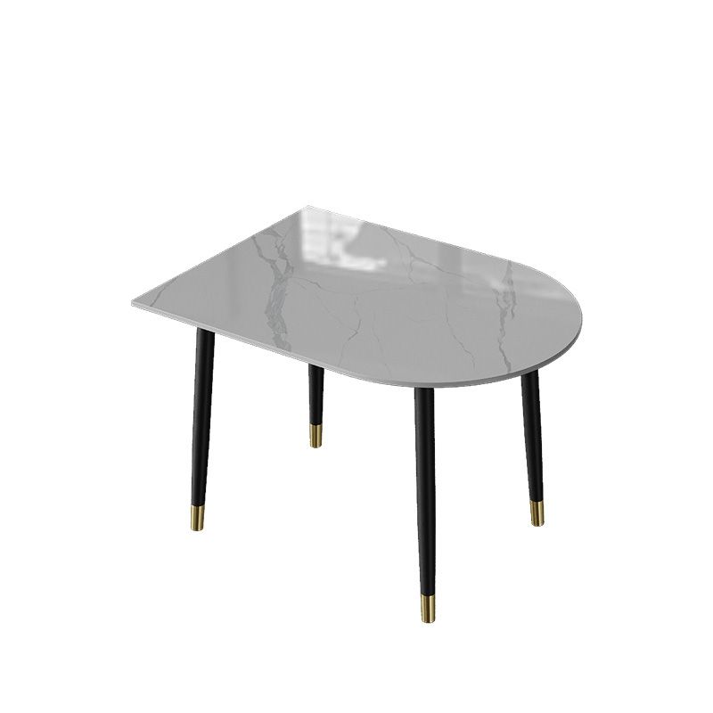 Black Base Dining Table Modern Stone Table for Kitchen Dining Room
