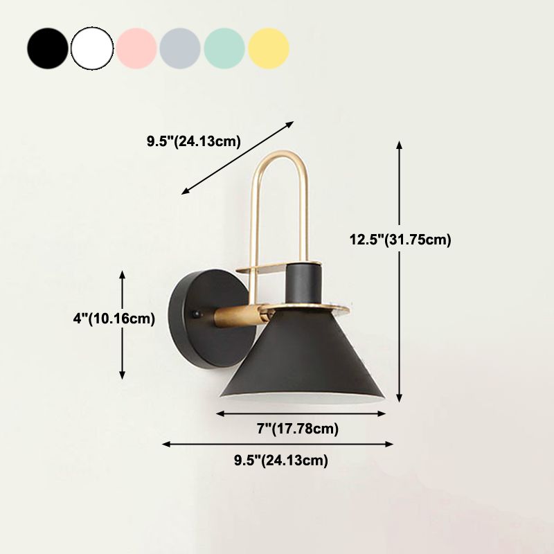 Metal Flared Wall Mounted Lamps Modern Style 1 Light Wall Lighting Fixtures