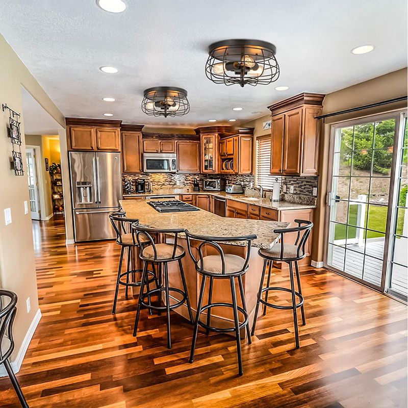 Flush Mount Ceiling Light Industrial Ceiling Mounted Fixture for Living Room