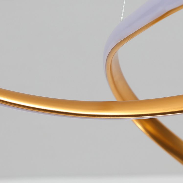 24.5" Wide Modern Chandelier Twisted LED Ceiling Lamp for Living Room Bedroom