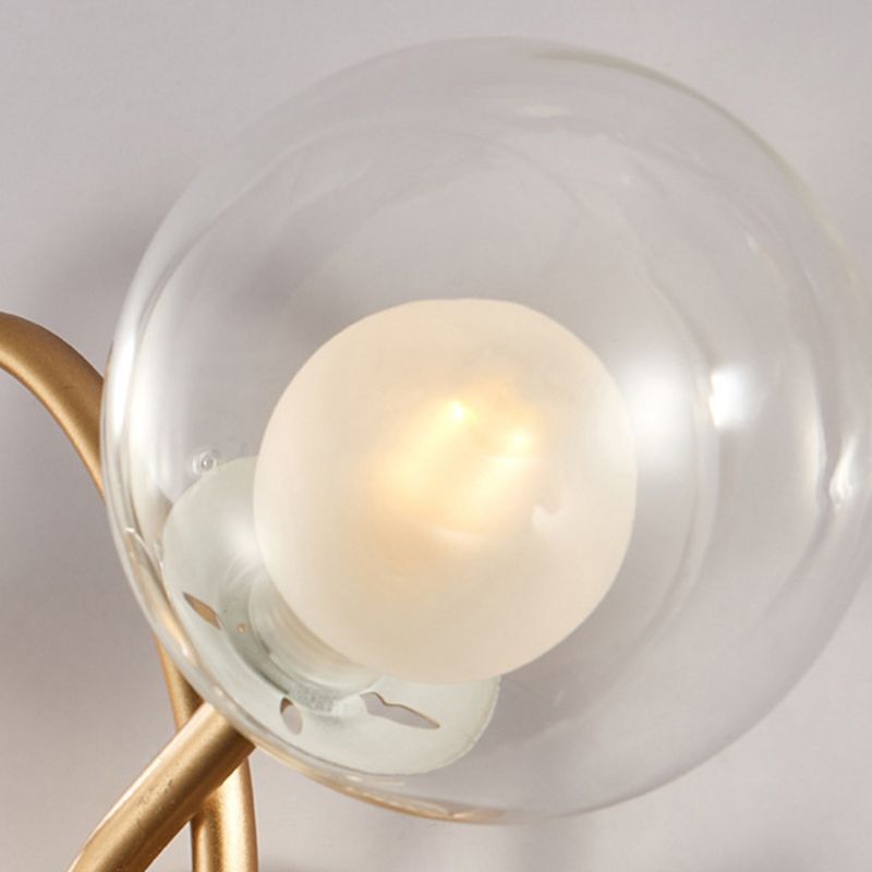 Modern Sconce Light Fixture 2-Light Wall Sconce with Metal and Glass for Living Room