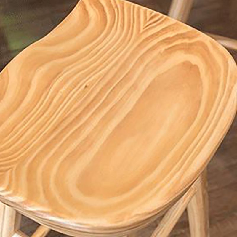 Contemporary Solid Wood Bar Stool Indoor Bar Stool with Wood Seat and Footrest