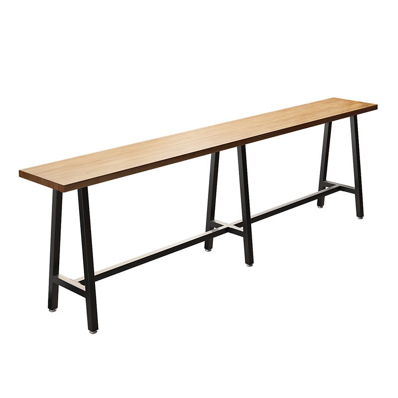 Contemporary Indoor Bar Dining Table Metal and Wood Bar Stool Table