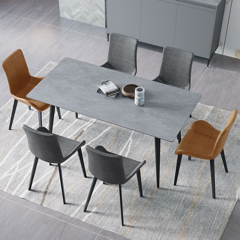 Industrial Stone Top Dining Table Metal Dinette Table for Home