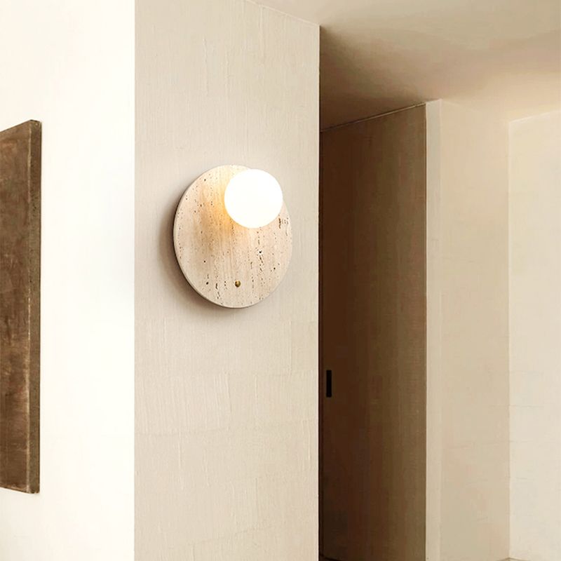 Modern 1-Light Wall Mounted Lighting Stone Wall Lamp for Bedroom