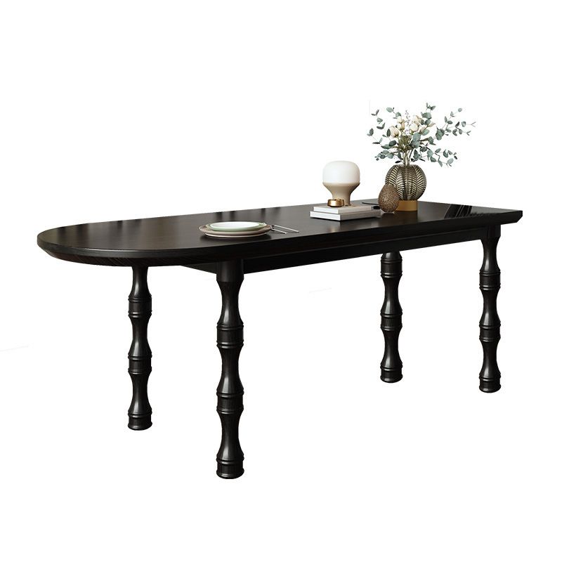 Modern Dining Room Dinner Table Wood 4 Legs Dining Table in Black