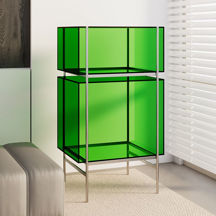 Contemporary Closed Back Standard Bookshelf Acrylic Bookcase with Shelves for Study Room
