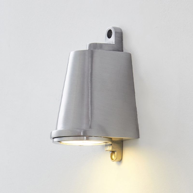 Modern Metal Wall Sconce Trapezoid Shape Wall Light with Glass Shade for Courtyard
