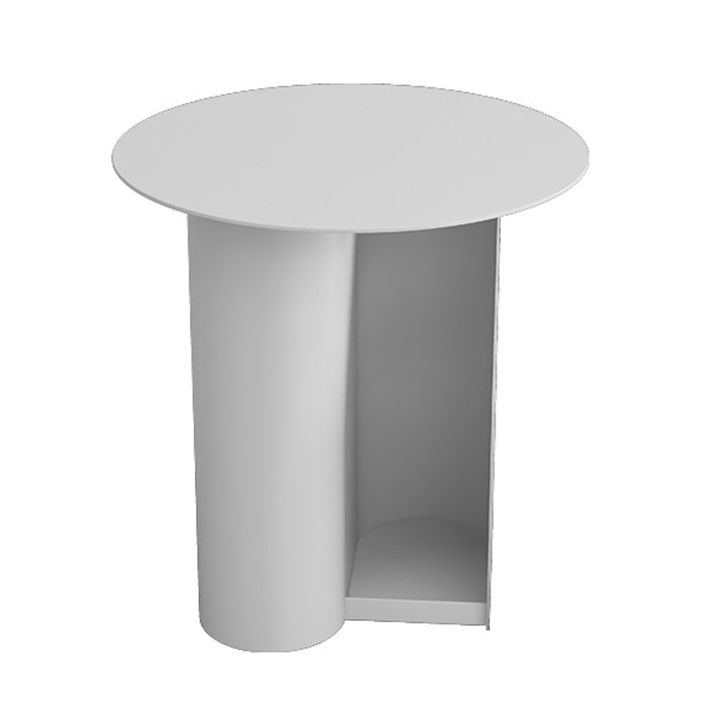 Mid-Century 17.7-inch Metal Round Top Side Table Iron Abstract End Table