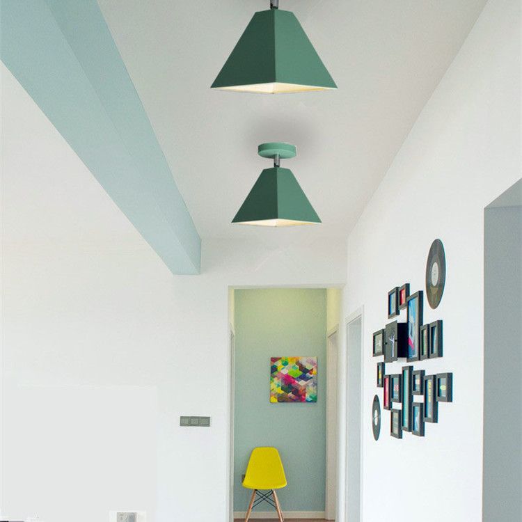 Trapezoid Flush Light 1 Light Metal Modern Flush Mount Ceiling Light Fixtures