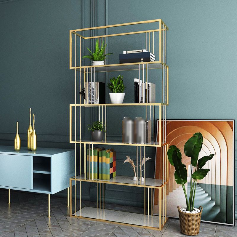 Glam Open Etagere Bookshelf di ferro verticale libreria per la casa