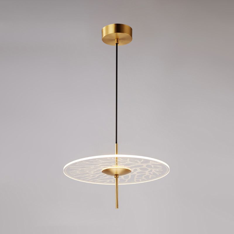 Festplattenrestaurant Hanging Deckenleichter klarer Kontext Gla -LED -Minimalismus -Pendel Lampe