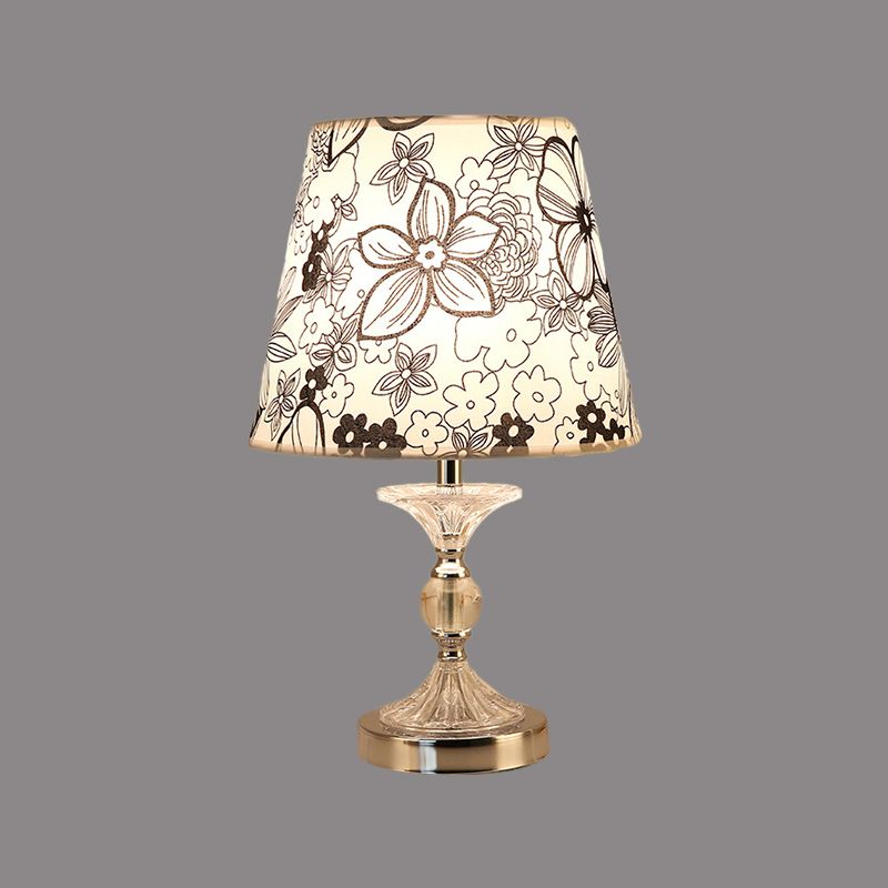 1 Tableau de l'ampoule Lumière avec tissu d'ombrage à motif de fleurs LAX NEULTANT DE NEULTANCE CRISTAL TRADIOL
