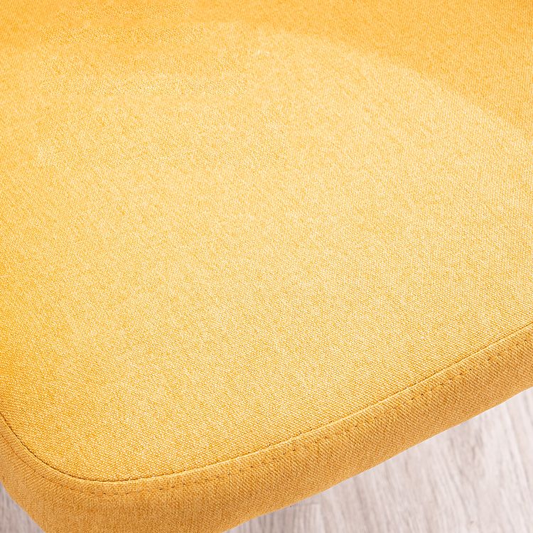 Modern Linen Dining Chair Open Back Dining Side Furniture with Wood Legs in Matte Finish