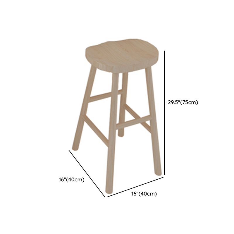 Contemporary Rectangle Bar Table Set 1/7 Pcs Solid Wood Bar Table and Backless Stools