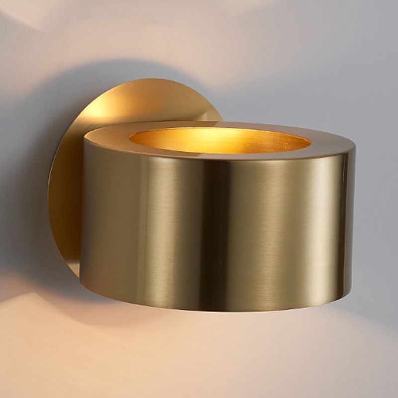 Modern Wall Sconce Drum Copper Sconce Light Fixture for Bedroom