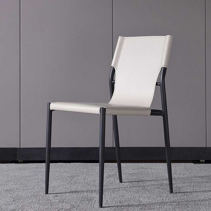 Modern Style Side Chair Leather Dining Chair with 4 Legs for Home Use