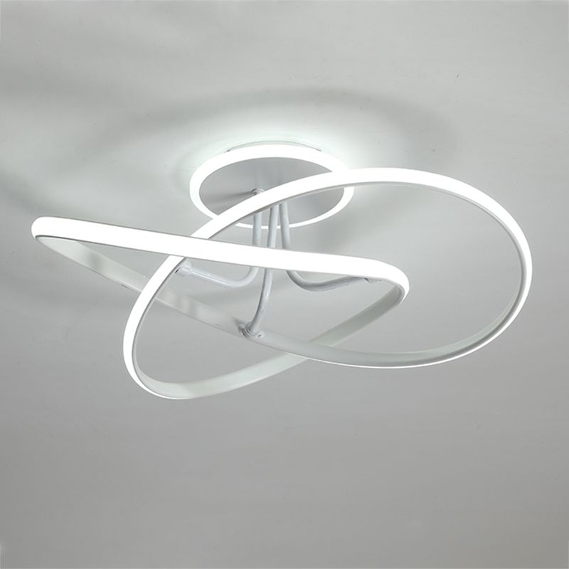 Modern Style Linear Shade Ceiling Light Metal 2 Headed Ceiling Light for Dining Room