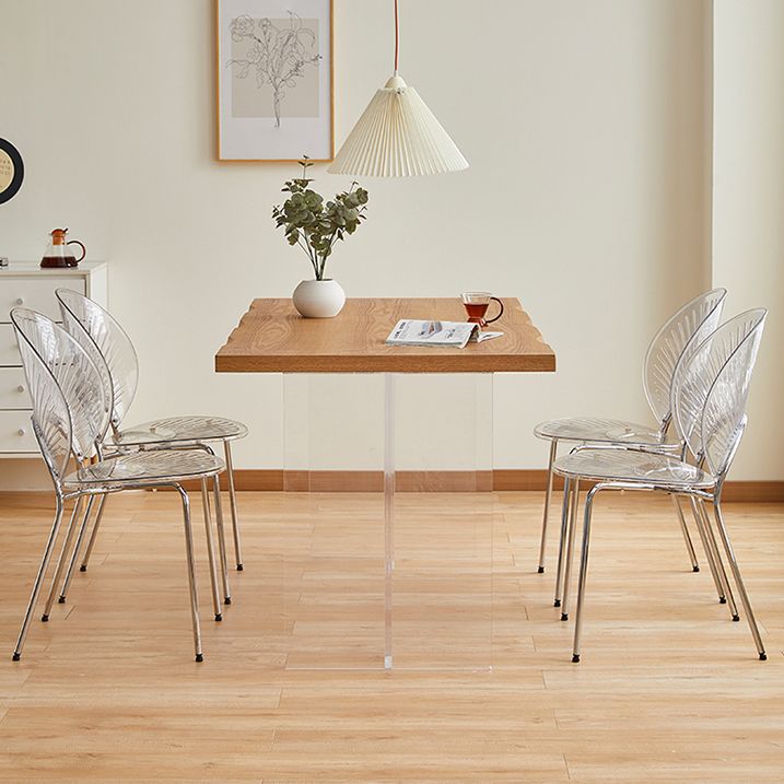 Open Back Dining Side Chair Contemporary Dining Armless Chair