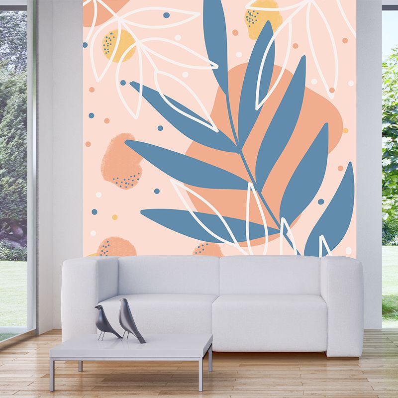Modern Style Illustration Mural Wallpaper Plant Pattern Indoor Wall Mural