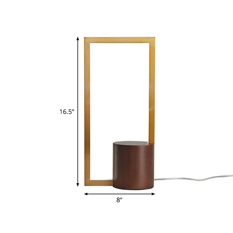 Rechteckige Metall -Aufgabenbeleuchtung modernistischer LED Braunes Lesen mit Holzbasis