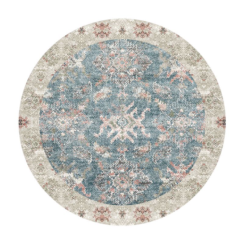 Stylish Red Area Carpet Bohemian Pattern Polyester Rug Anti-Slip Washable Rug for Home Decor