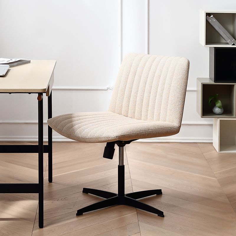 Office Swivel Lounge Chair Armless Solid Color Chair with Cushion