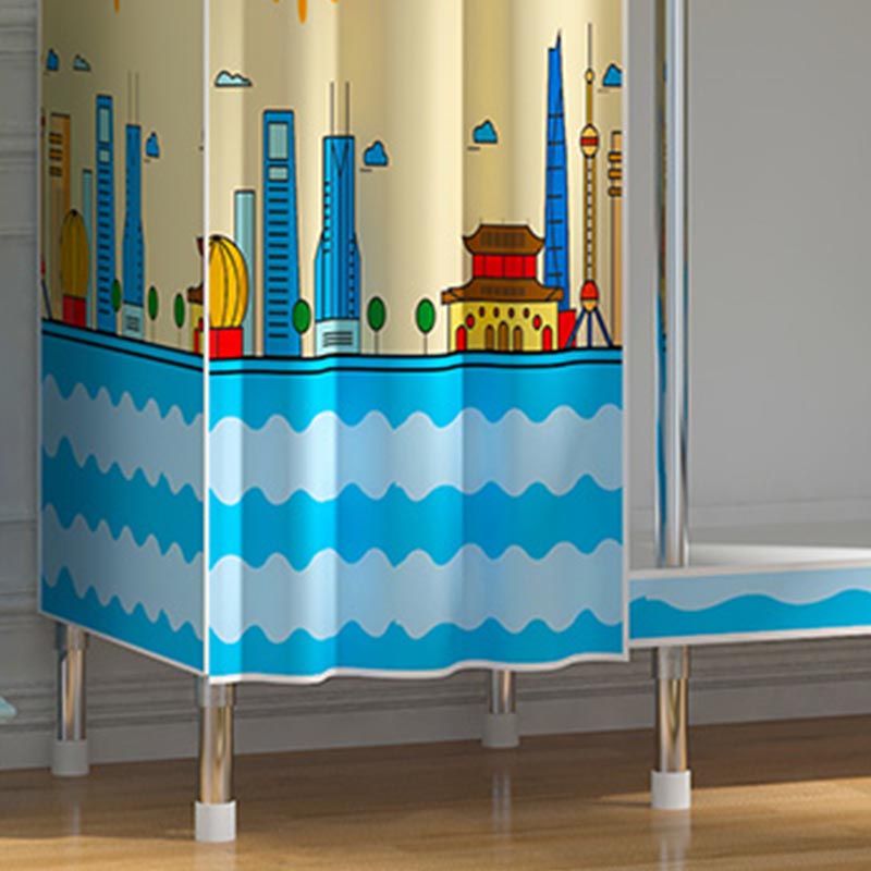 Contemporary Style Wardrobe Steel Cloth Rod Included Wardrobe Closet with Door