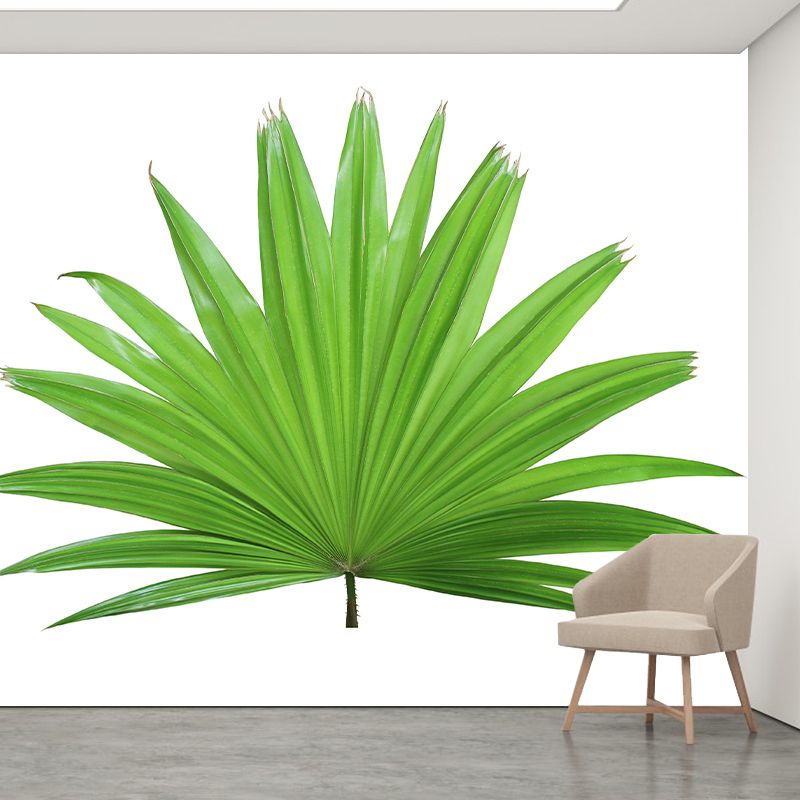 Tropical Leaf Plant Mural Modern Stain Resistant Wall Art for Sleeping Room