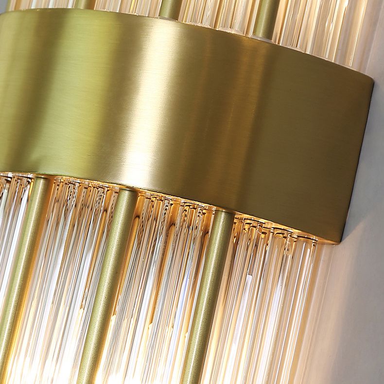 Sconce da muro scintillanti a 2 luci in moderna lampada a parete di rame in stile lusso con tonalità di cristallo