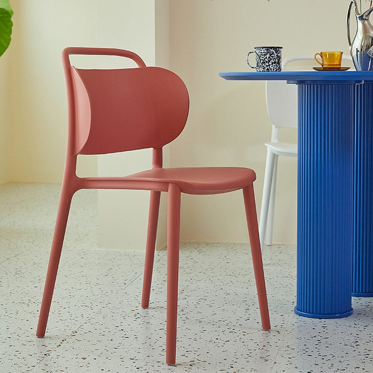 Nordic Style Plastic Dining Chair Open Back Dining Side Chair for Home Use