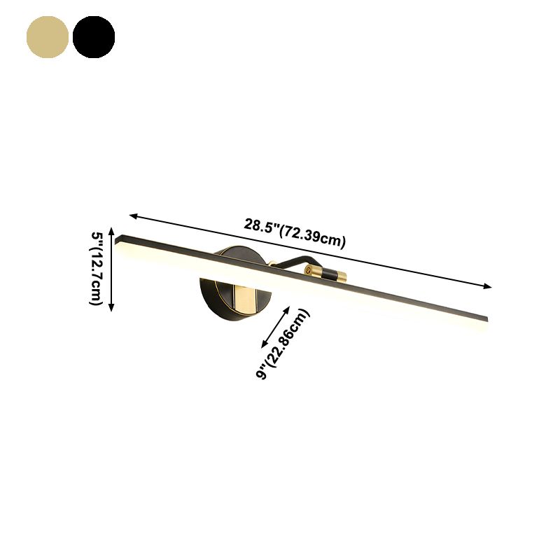 Metal Linear Shape Wall Light Modern Style 1 Light Mirror Wall Mount Light