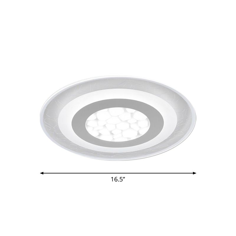 Dunste ronde/vierkante/rechthoekige plafondlamp Minimalistisch acryl Slaapkamer Kleine/grote LED-inbouwlamp met kiezelpatroon in wit
