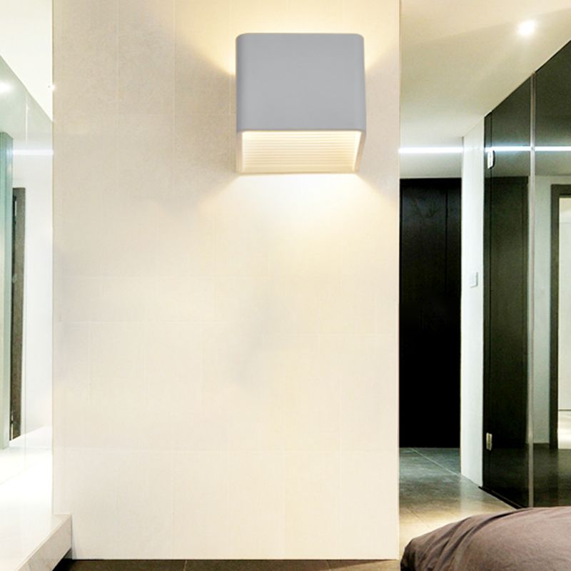 Luces de pared cuadradas de aluminio Moderno 1 cabezal de montaje en la pared para dormitorio