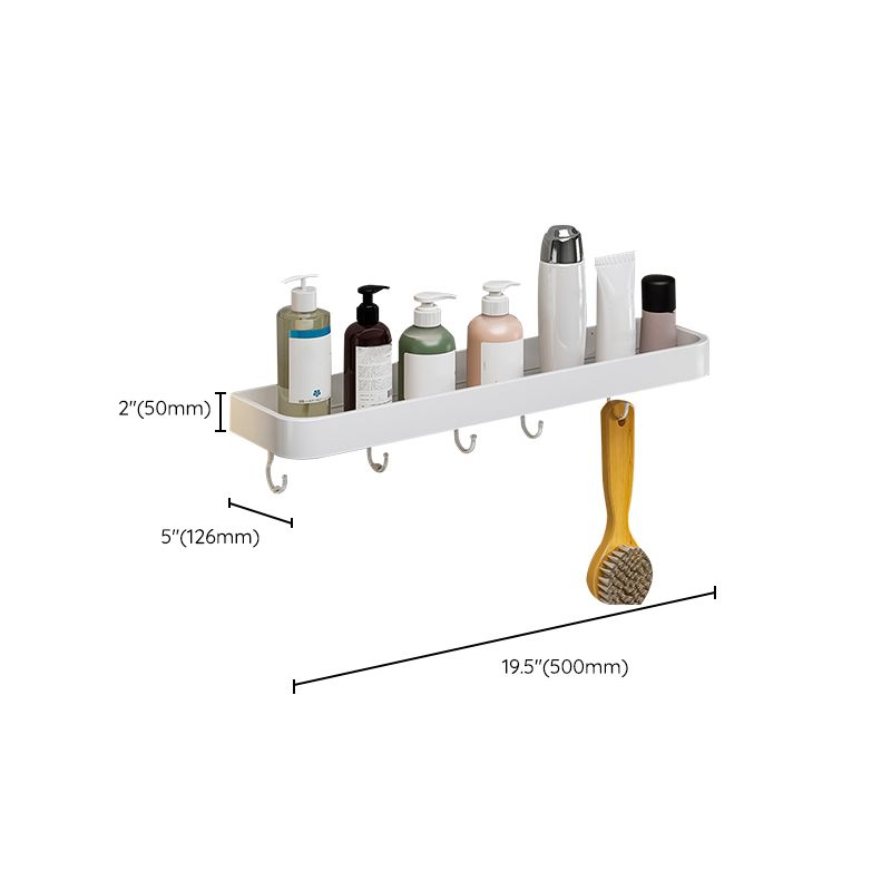 Contemporary Bathroom Accessory Set Metal Bath Shelf in White