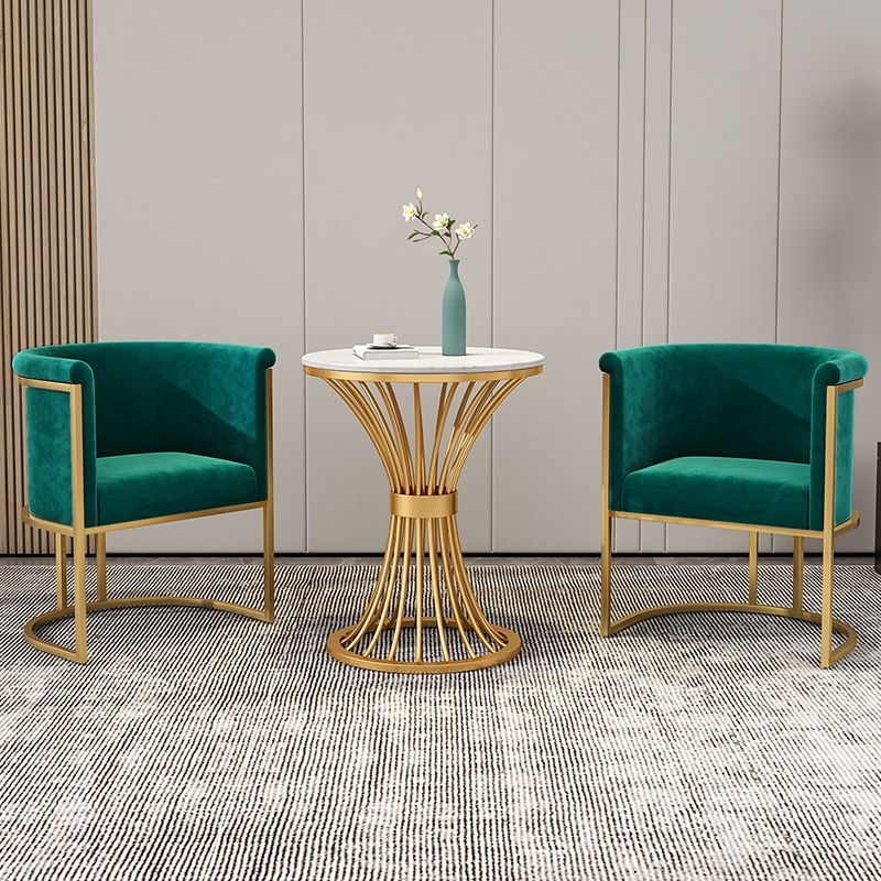 Nordic Arms Included with Goldtone Legs Fixed Back Accent Armchair