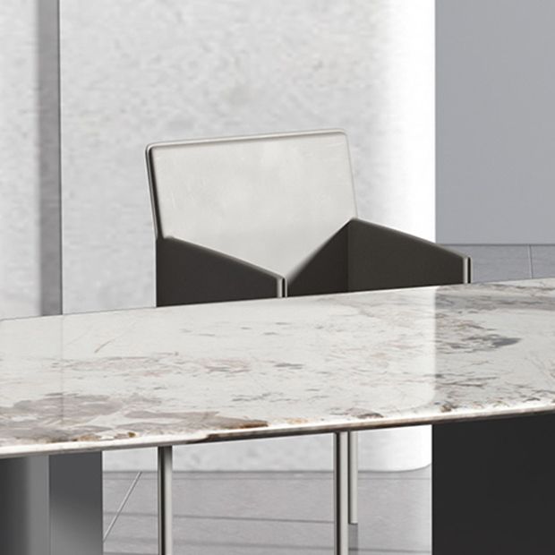Designer Style 1/2/3 Pieces Dining Set Sintered Stone Dining Table with Leather Chairs