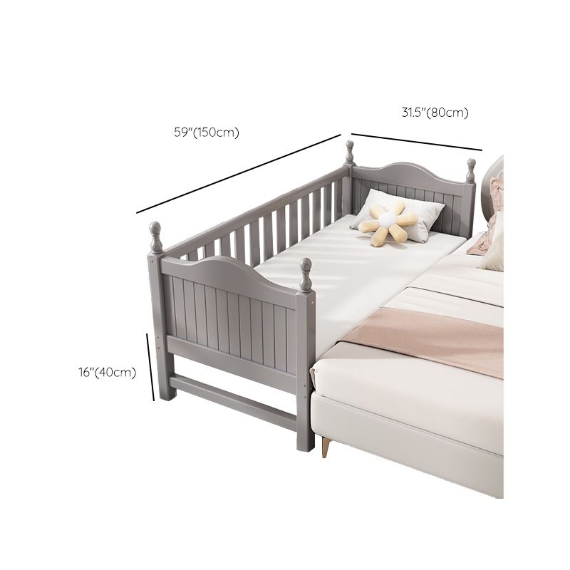 Scandinavian Washed Natural Baby Crib Solid Wood with Guardrail
