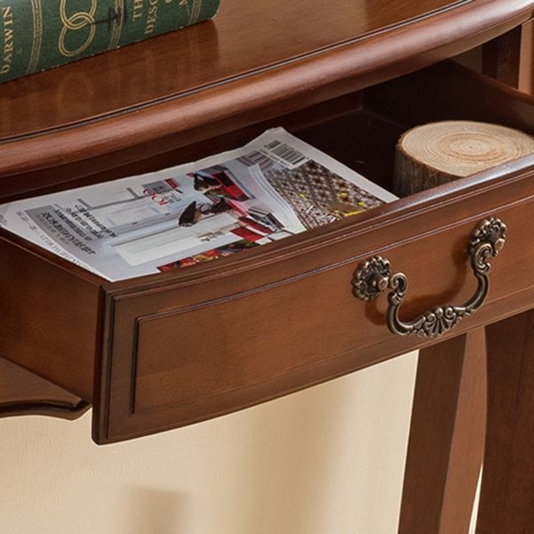 Solid Wood Console Table 13" W Mid-Century Modern Storage Console