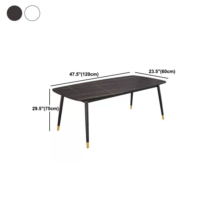 Rectangular Stone Dining Table Traditional Luxury Furniture with 4 Legs