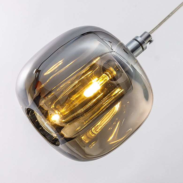 Melon Shaped Dining Room Pendulum Light Crystal 1-Light Postmodern Minimalist Hanging Lamp Kit