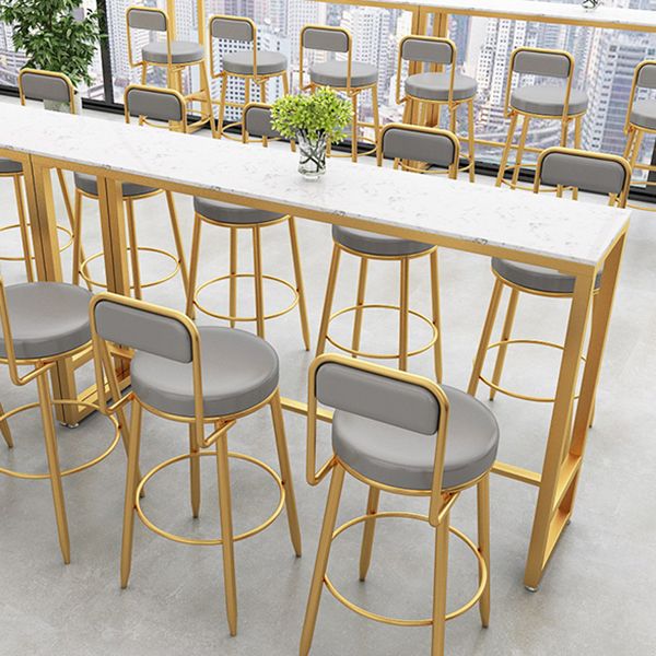 Faux Marble Bar Stool and Table Set 1/4 Pieces Counter Height Set