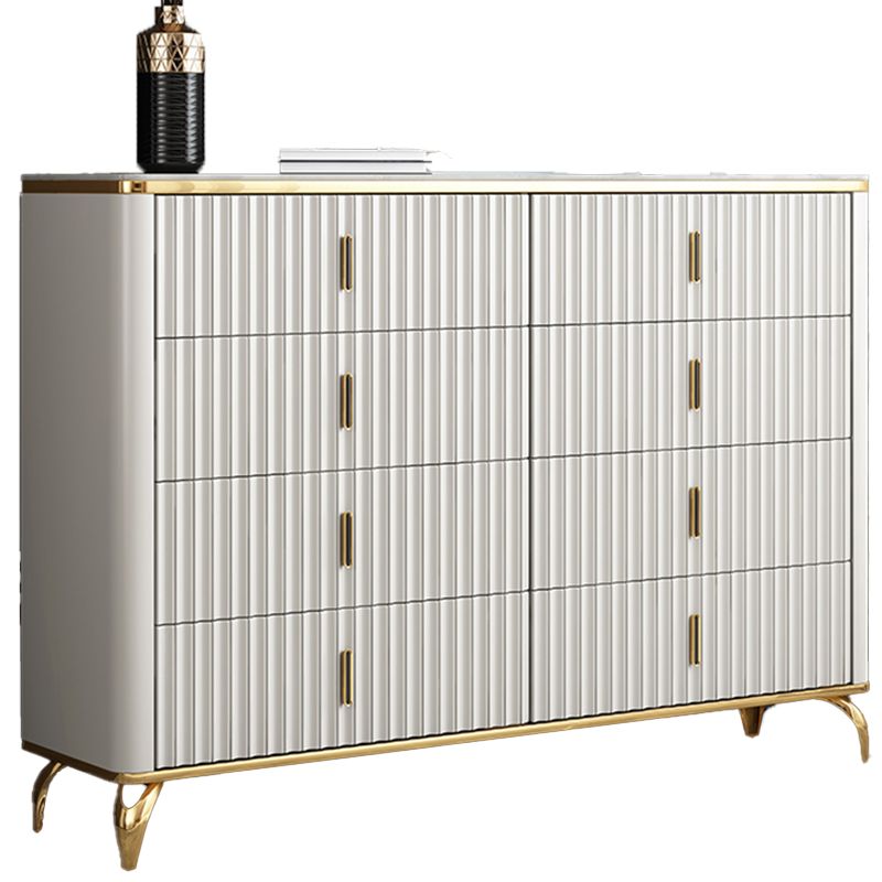 Glam Engineered Wood Storage Chest Bedroom Horizontal Chest with Drawers