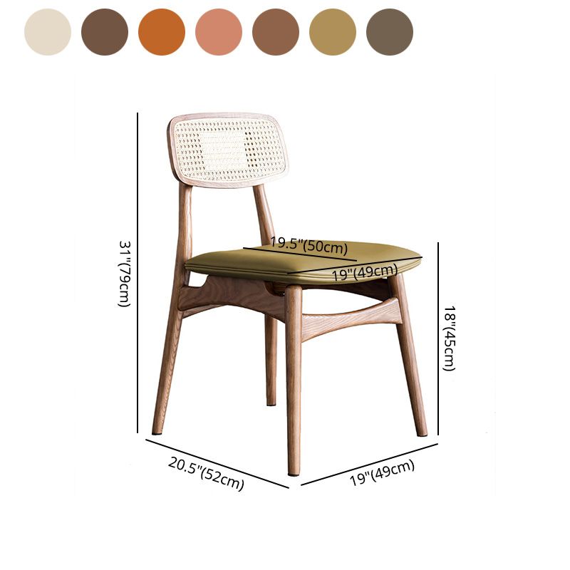 Silla de comedor de madera tradicional, silla sin brazos, silla de comedor de mimbre para uso en restaurantes